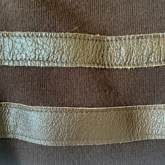 Belldini brown natural fur removable collar/cuffs leather trim zip cardigan EUC - Picture 3 of 11